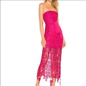 Lovers + Friends Revolve Franz Gown Fuschia Pink S